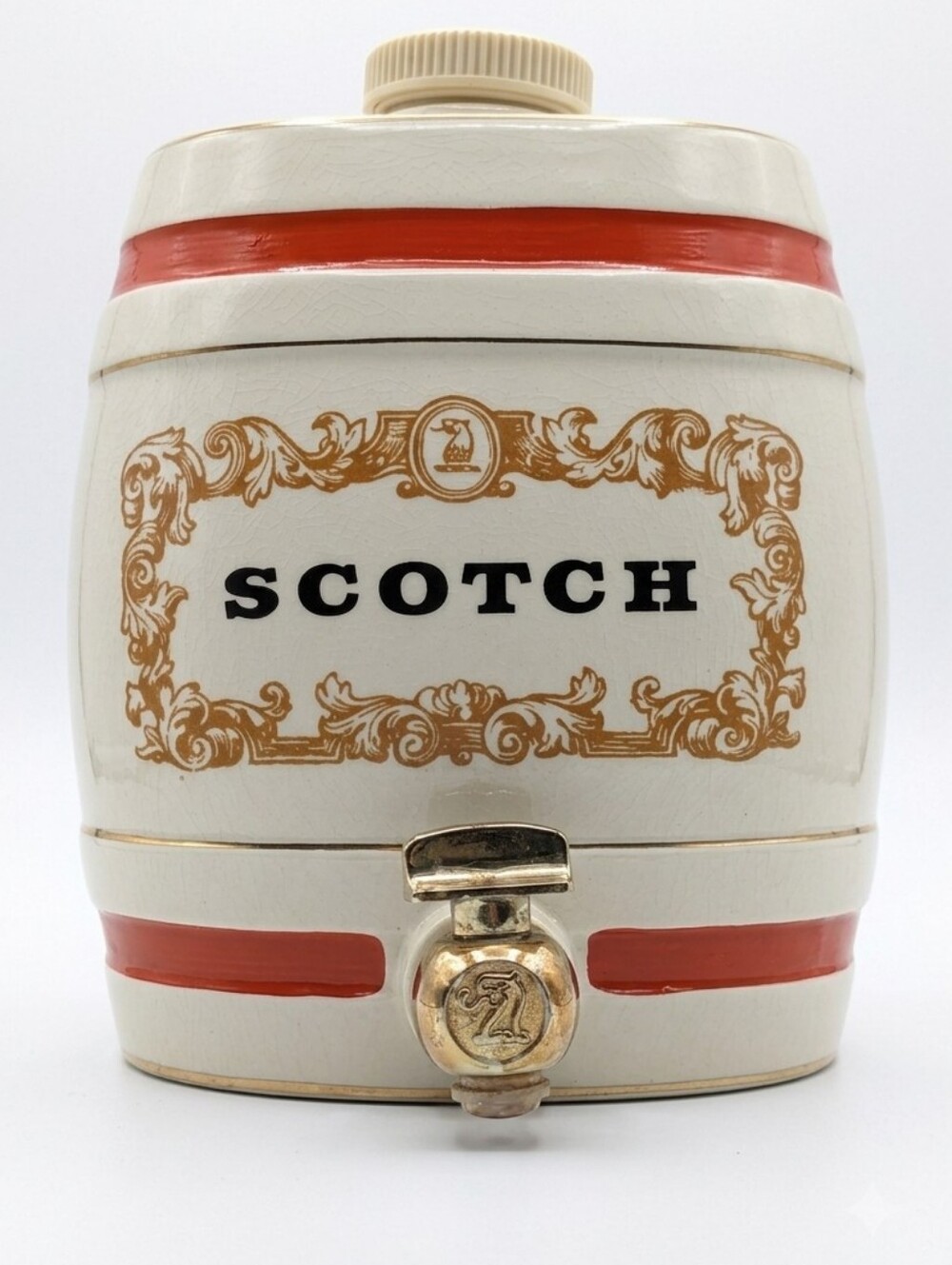 Mid-century Royal Victoria Wade England Scotch Barrel Decanter Dispenser 6" (A)